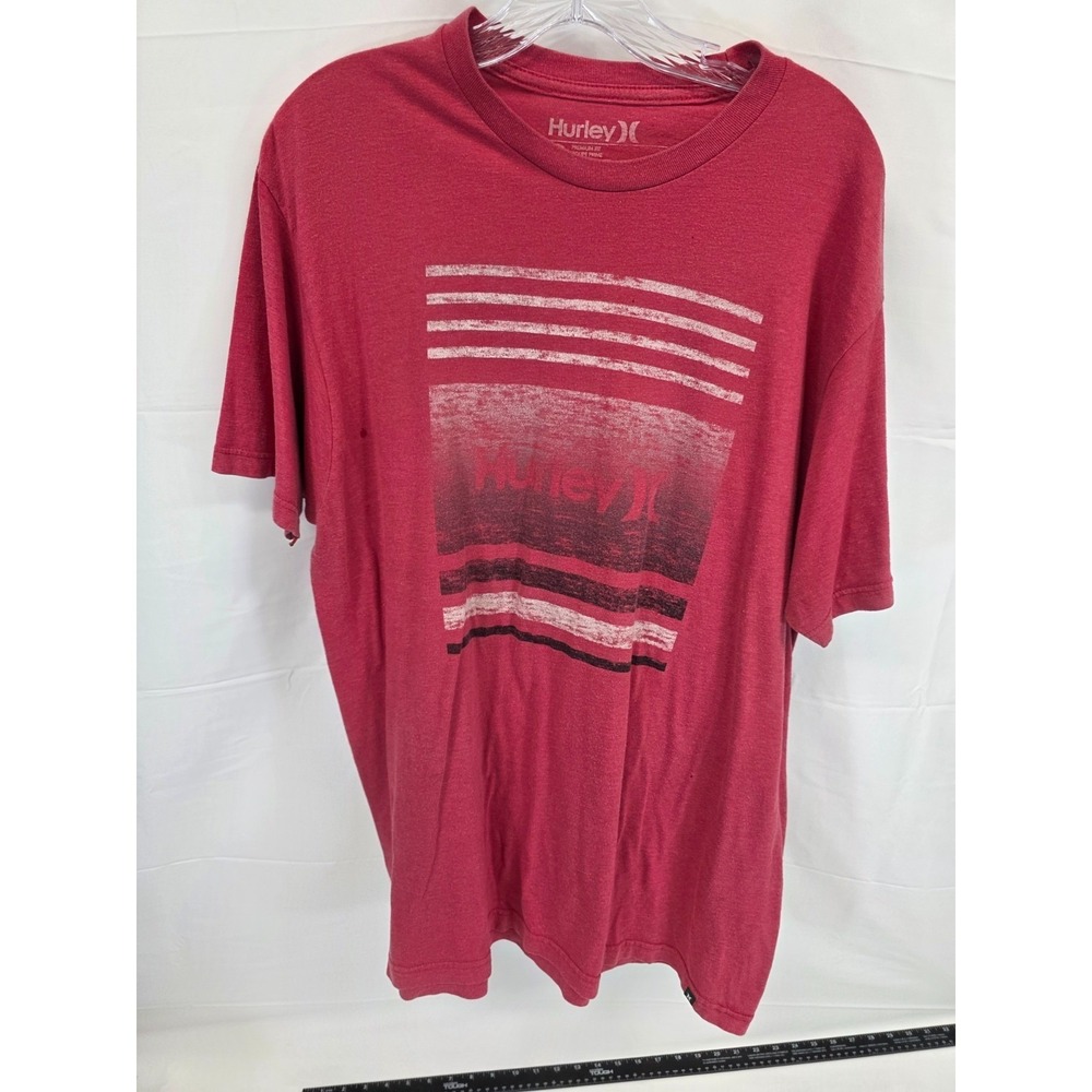Hurley Premium Fit Mens XL T-Shirt Red Graphic Short Sleeve Crew Neck Tee